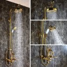 Gold wall mounted Rianfall swan Bath Tub shower Filler Faucet Handshower luxury mixer tap