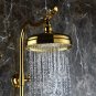Gold wall mounted Rianfall swan Bath Tub shower Filler Faucet Handshower luxury mixer tap