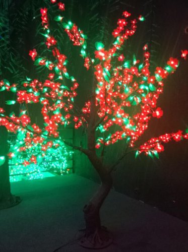 1.8m 6ft 768 Leds red flower green leaf LED Cherry Blossom Tree Garden patio Holiday Christmas Light