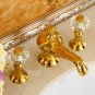 8" Widespread bathroom Lavatory Sink faucet crystal mixer tap 3 pieces deck mounted