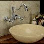 Chrome Polish Bathroom Sink Faucet Swivel Spout Dual Handle Mixer Tap Wall Mount