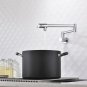 chrome Pot Filler Tap Wall Mounted Foldable Kitchen Faucet Single Cold Single Hole Sink Tap