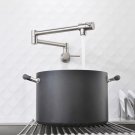 NICKEL Pot Filler Tap Wall Mounted Foldable Kitchen Faucet Single Cold Single Hole Sink Tap