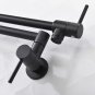 BLACK Pot Filler Tap Wall Mounted Foldable Kitchen Faucet Single Cold Single Hole Sink Tap