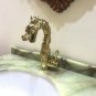 Deck Mounted Single Handle Gold Finish Dragon Bathroom Sink Faucet Basin Water Mixer Tap