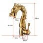 Deck Mounted Single Handle Gold Finish Dragon Bathroom Sink Faucet Basin Water Mixer Tap