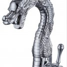 Deck Mounted Single Handle chrome Finish Dragon Bathroom Sink Faucet Basin Water Mixer Tap