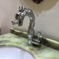 Deck Mounted Single Handle chrome Finish Dragon Bathroom Sink Faucet Basin Water Mixer Tap