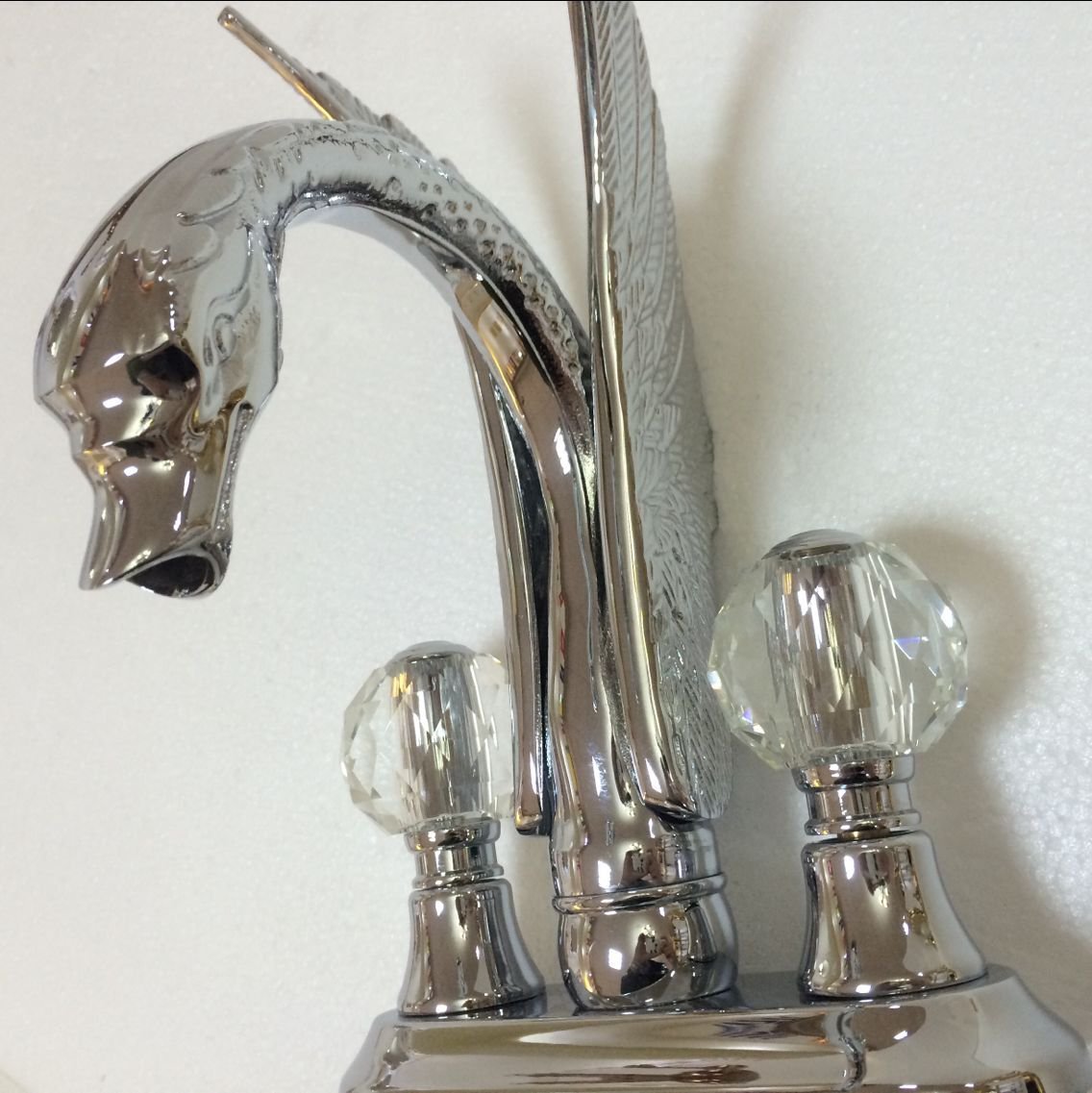 Swan Sink Faucet mixer tap Brass chrome finish 4" Center Hole crystal