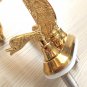 deck mounted Swan Sink Faucet mixer tap Brass PVD ti- Gold 4" Center Hole swan handles
