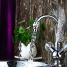 CHROME single hole Double Crystal handles bathroom basin swan faucet mixer tap New CHROME single hole Double Crystal handles bathroom basin swan faucet mixer tap New