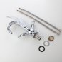 CHROME single hole Double Crystal handles bathroom basin swan faucet mixer tap New