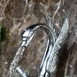 CHROME single hole Double Crystal handles bathroom basin swan faucet mixer tap New