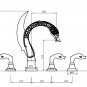 PVD Gold finish 5pcs Widespread swan bathtub and shower faucet Luxury tub mixer tap
