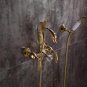 Gold wall mounted Luxury swan Bath Tub shower Filler Faucet with Handshower swan handles