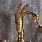 Gold wall mounted Luxury swan Bath Tub shower Filler Faucet with Handshower swan handles