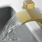 New brushed gold 3 Pieces 8" Widespread Lavatory waterfall Sink faucet mixer tap