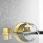 New brushed gold 3 Pieces 8" Widespread Lavatory waterfall Sink faucet mixer tap