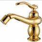 Gold color Singe hole/Handle bathroom bidet faucet mixer tap deck mounted