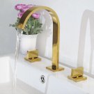PVD GOLD Solid Brass Widespread Bathroom Bath Sink Faucet Double Handles