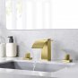 Bathroom Widespread 3 Holes Square Waterfall Bathroom sink Faucet deck mounted