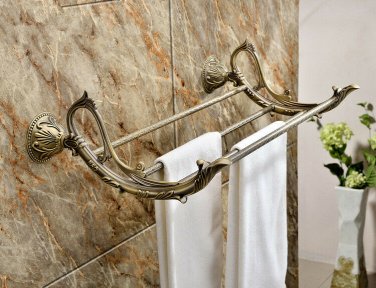Antique brass Classic style bathroom brass flowers towel racks Home/Hotel use