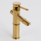 Gold Bamboo Design Bathroom Sink short Faucet tap deck mount SIngle Hole