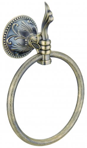 Antique brass Color Bathroom brass classic flowers towel ring