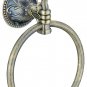 Antique brass Color Bathroom brass classic flowers towel ring