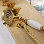 Waterfall Tub shower Deck Mount 5 Pcs widespread ti pvd gold Bath Mixer Square
