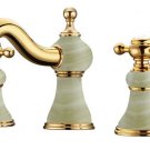 Bathroom 8" widespread Lav Sink faucet mixer tap Gold color Jade-stone faucet Bathroom 8" widespread Lav Sink faucet mixer tap Gold color Jade-stone faucet