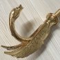 Gold 8" widespread lavatory swan sink faucet ring handle deck mounted luxury