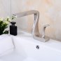 Brushed nickel single hole bathroom washbasin lavatory sink faucet Square New