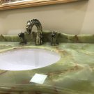 Antique brass 8" widespread bathroom dragon lavatory sink Faucet dragon handles