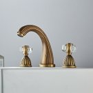 Antique 3 Holes Widespread bathroom Sink Faucet Crystal Handles Mixer tap new
