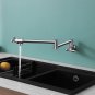 Gold/NICKEL Wall Mounted single cold Water Pot Filler faucet Double Joint Spout