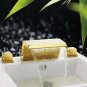 Gold PVD 3 pcs widespread Waterfall Bathroom Bath Roman Tub Faucet Square