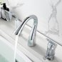 Chrome 3 Holes widespread Waterfall Bathroom Bath Roman Tub Filler Faucet shower