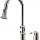 Brushed nicked Single Handle Pull-Down Kitchen Faucet mixer widespread 2 Holes