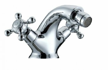 Double handles bathroom bidet faucet mixer tap Single hole chrome deck mounted