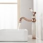 New Jade stone WHITE single hole rose gold Bathroom Sink Faucet Vessel tall Tap
