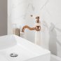 New Jade stone WHITE single hole rose gold Bathroom Sink Faucet Vessel tall Tap