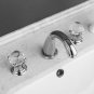Luxury Chrome crystal Solid brass Three Holes Widespread Bathroom Sink Faucet