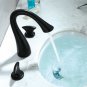 Black Color Double Handles 3 Holes 8" Widespread Bathroom Lavatory Sink Faucet