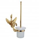 Gold Pvd Color bathroom luxury swan toilet Brush holder with Crystal