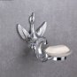 Chrome Color bathroom brass and glass swan soap holder soap dish with Crystal