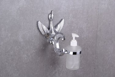 Chrome Color bathroom brass SWan design Soap dispenser mounted with Crystal