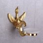 GOLD Color bathroom brass and glass swan soap holder soap dish with Crystal