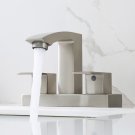 Nickel Square Sink mixer tap Bathroom Vanity Sink 4" Center Hole Lavatory Faucet