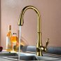 Pull Out Gold color Kitchen Faucet Single Lever Single Hole Mixer Tap deck mount